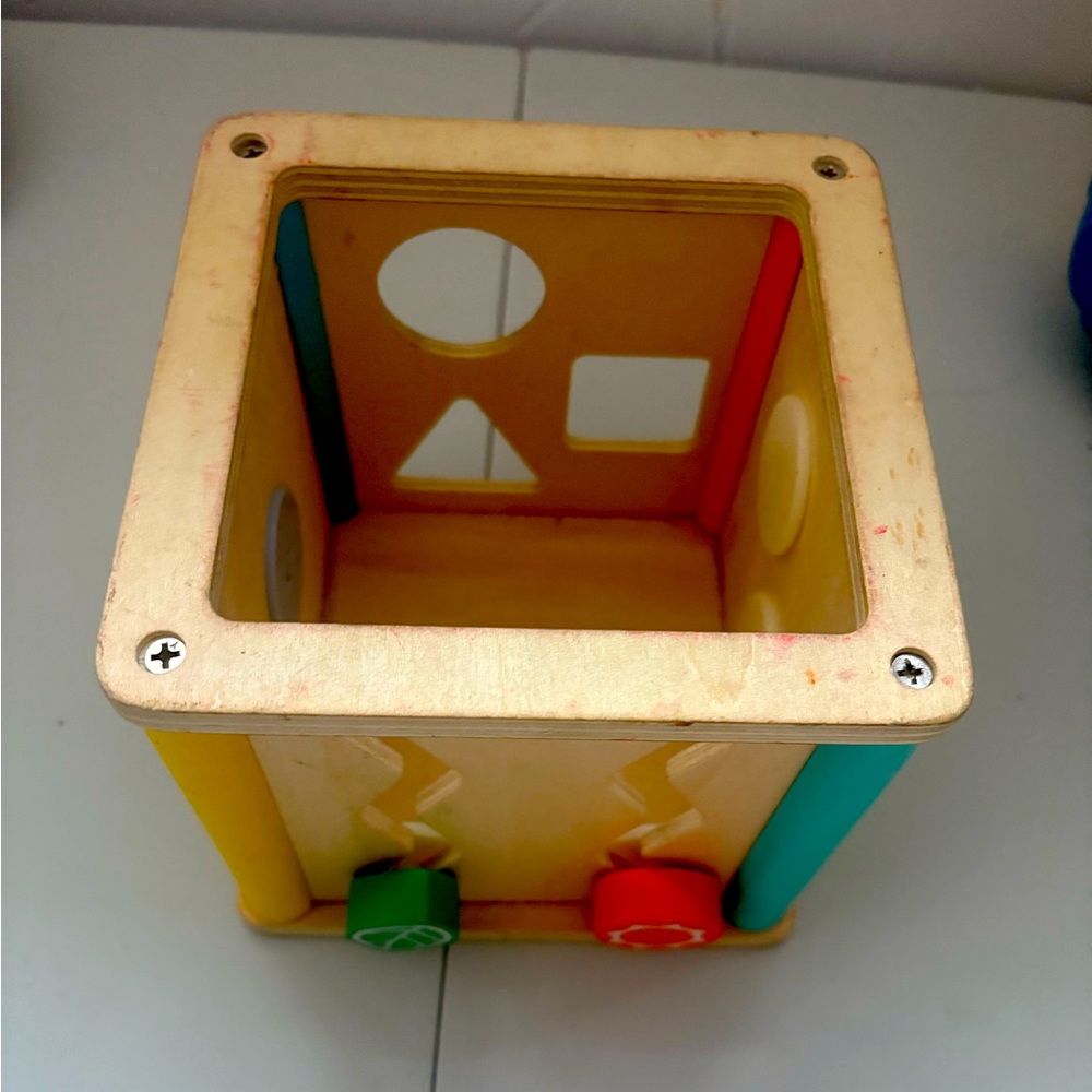 Vibrant Wooden Shape Sorting Cube